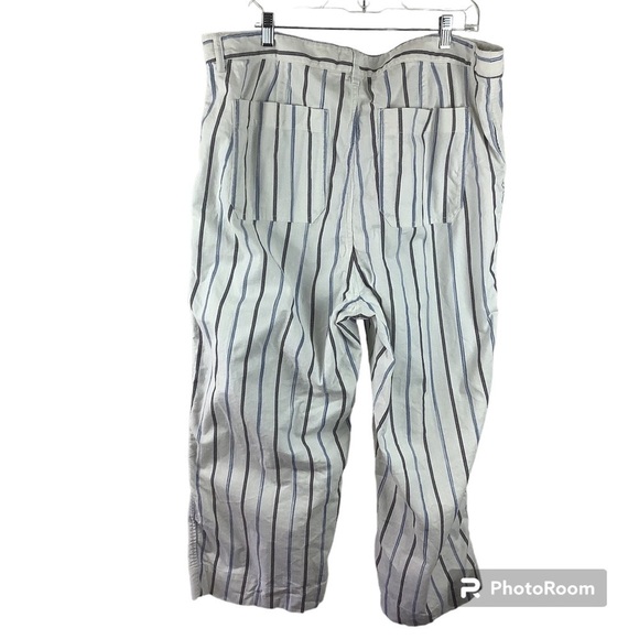 Madewell Slim Emmett Wide-Leg Crop Pants in Montpellier Stripe - Picture 2 of 7